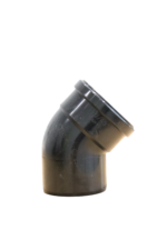 Black 45 Deg. Single Socket Soil Bend 110mm - Image 2