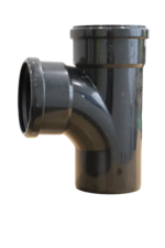 Black 90 Deg. Double Socket Soil Junction 110mm