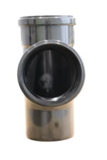 Black 90 Deg. Double Socket Soil Junction 110mm - Image 3