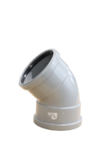 Grey 45 Deg. Double Socket Soil Bend 110mm