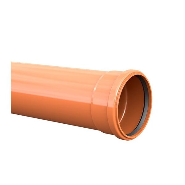 110mm 3m Single Socket Underground Drainage Sewer Pipe - Push Fit - 4"